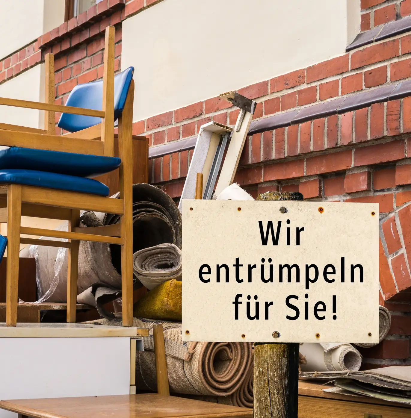 Altmöbel und Sperrmüll vor einem Haus – Entrümpelung Schwabach leicht gemacht